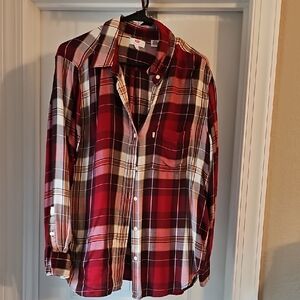 Levi's Red and White Plaid Button Down Shirt
